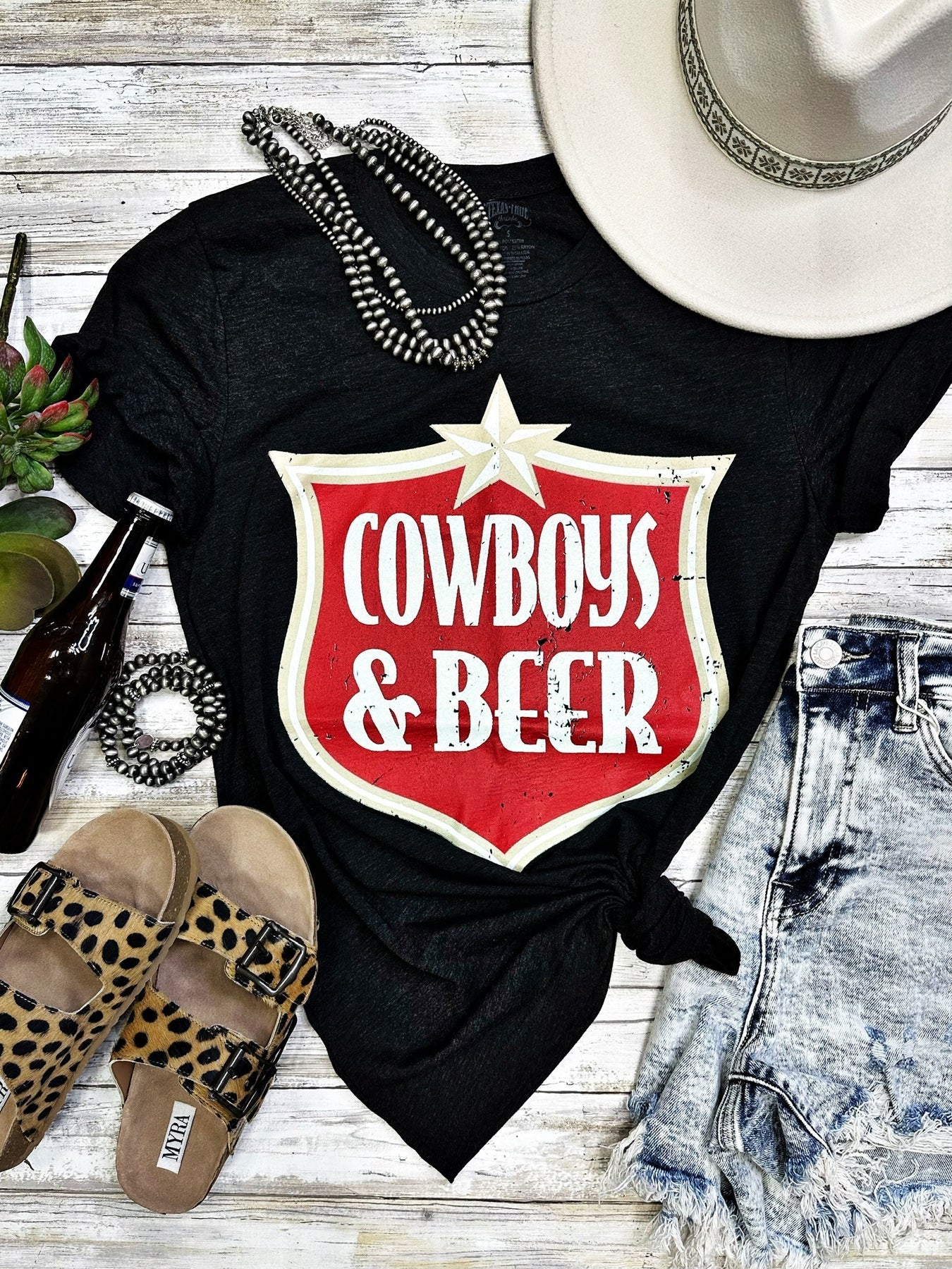 Texas True Threads Women's Cowboys & Beer Tee