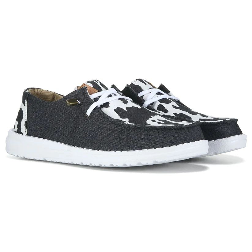 Hey Dude Women's Wendy Animal Black Cow