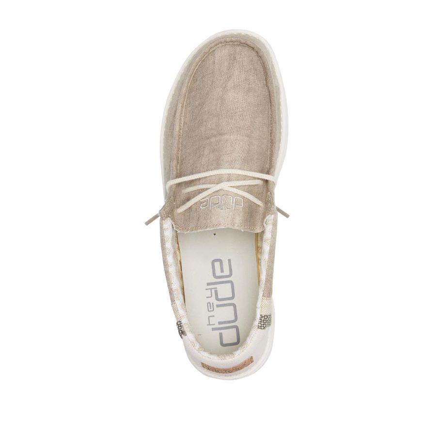 Hey Dude Men's Wally Linen Natural Khaki