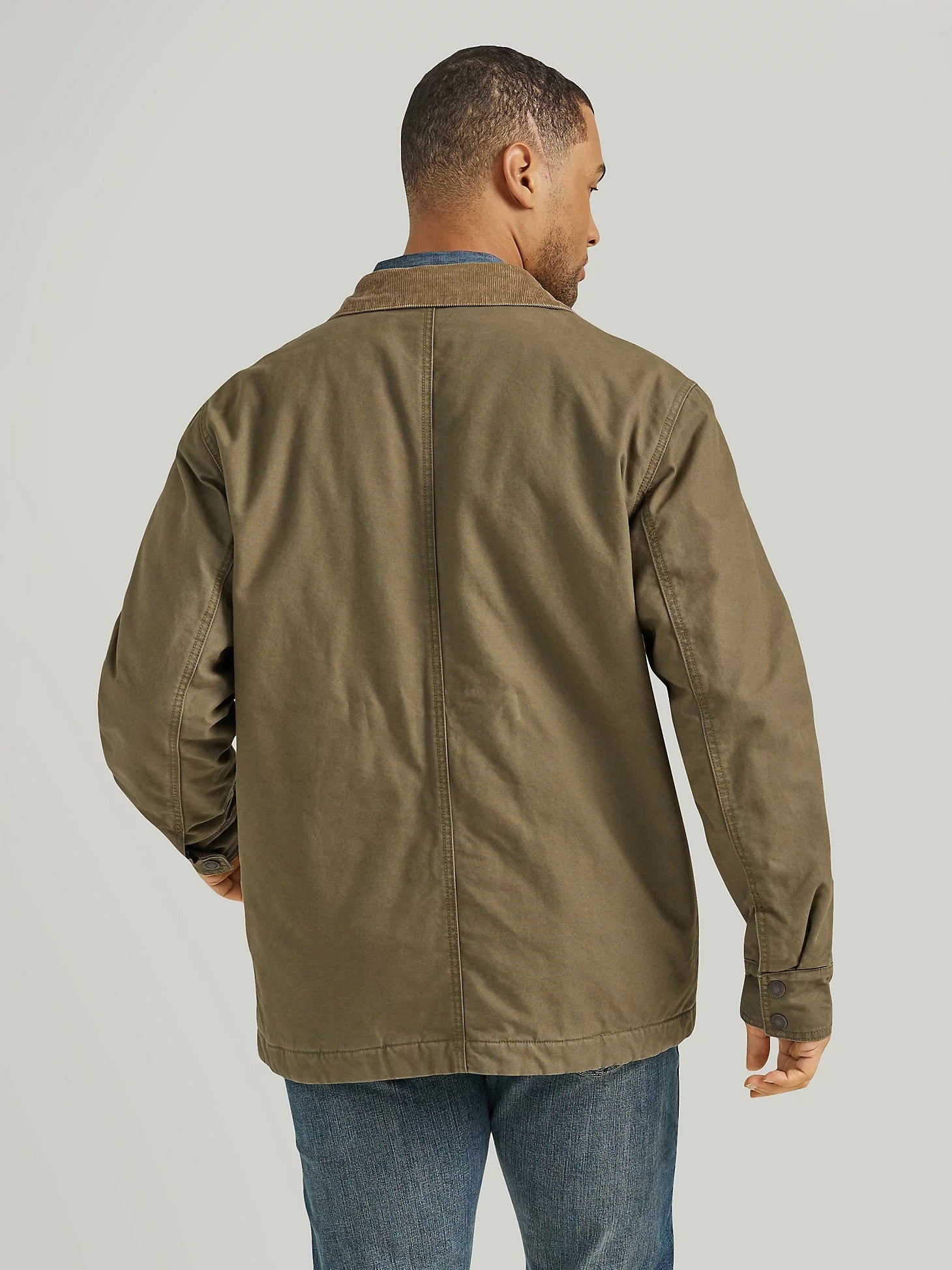 Wrangler Men's Western Lined Cord Collar Zip Barn Coat