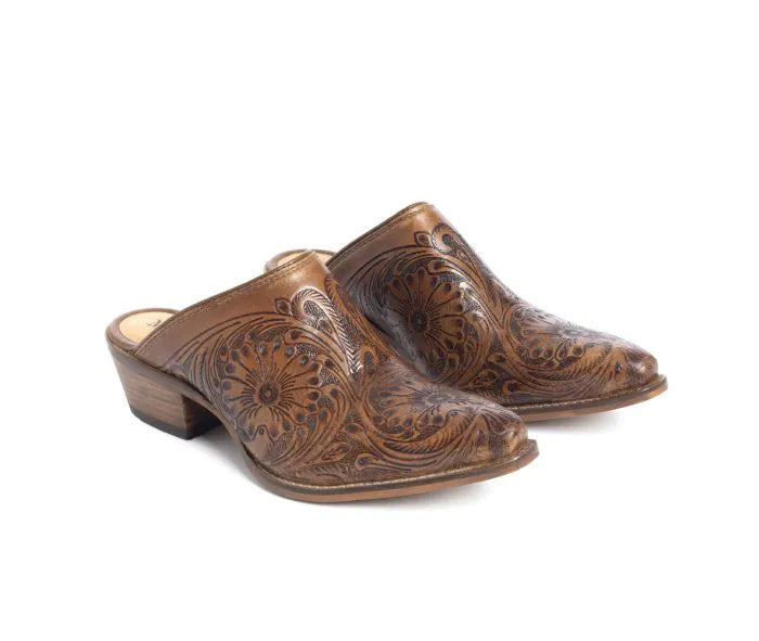 Myra Valeria Hand-tooled Mules