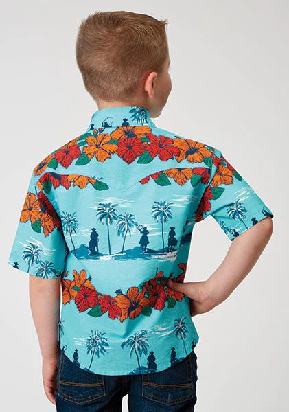Roper Boys Snap Front Hawaiian Shirt