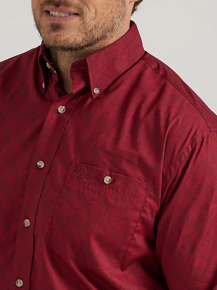 Wrangler Men's George Strait Button Down One Pocket Shirt