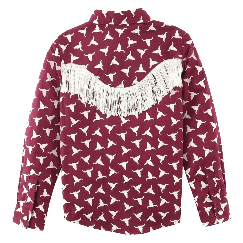 Wrangler Girls Burgundy Western Snap Shirt