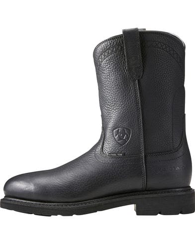 Ariat Men's Sierra Black Work Boots-Steel Toe