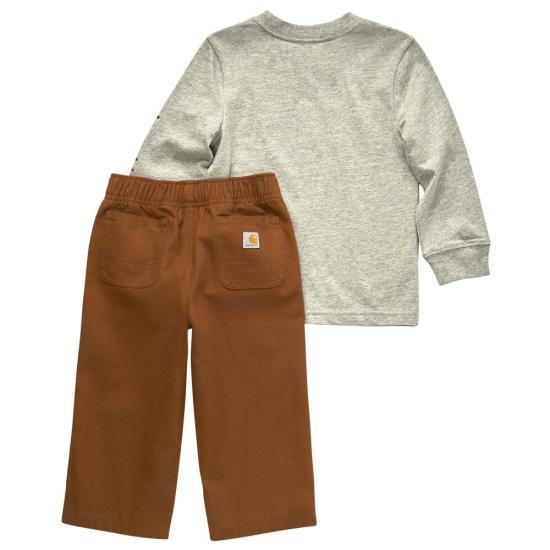 Carhartt Toddler Long-Sleeve Construction T-Shirt and Canvas Pant Set