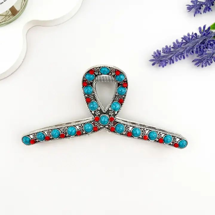 Vintage Fashion Agate Metal Hair Claw Clip