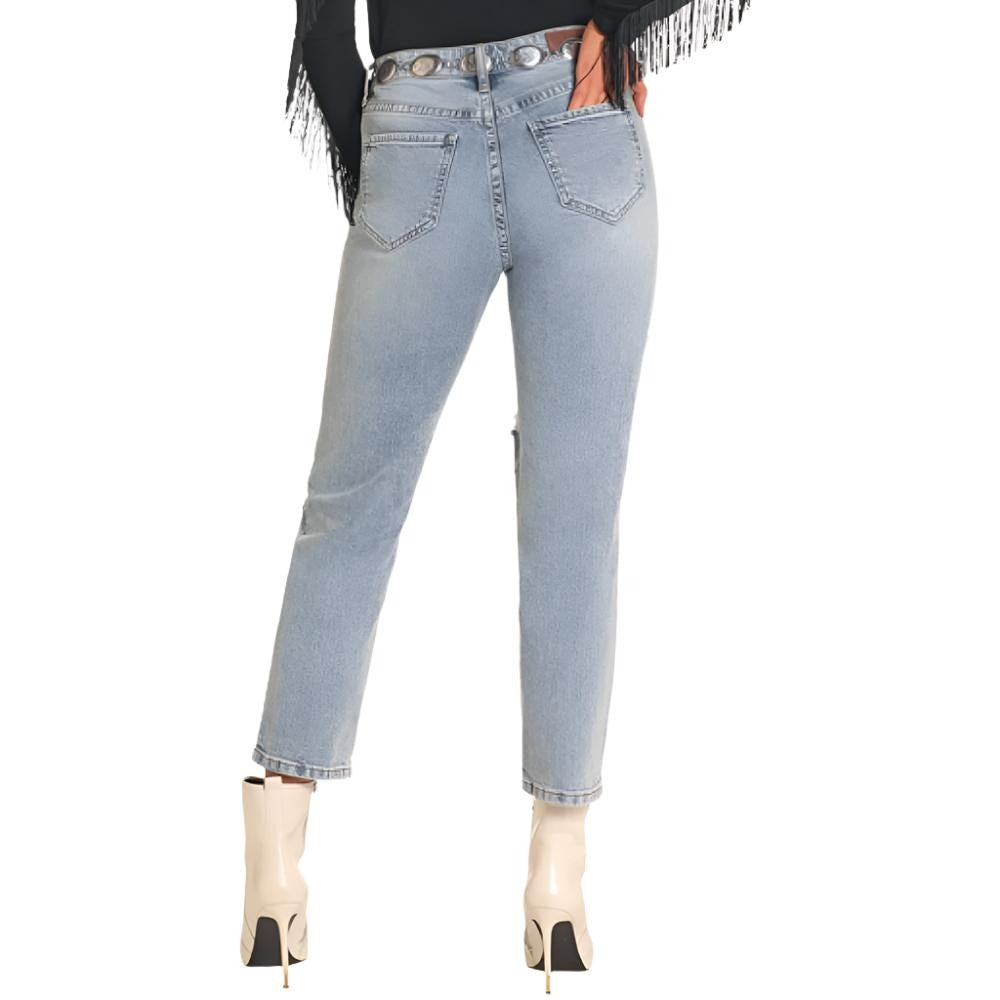 Rock & Roll Women's Denim Studded Cropped Jean