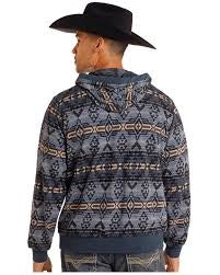 Rock & Roll Denim Men's Southwestern Aztec Print Hooded Sweatshirt