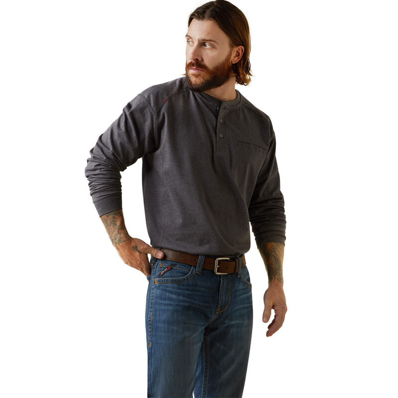 Ariat Men's FR Air Refinery Row Graphic Henley Top BIG & TALL
