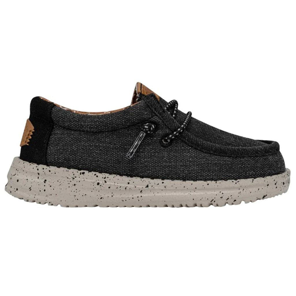 Hey Dude Toddler Wally Washed Canvas Black