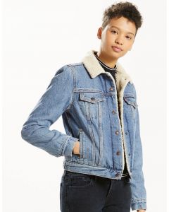 Levi's Women's Sherpa Trucker Denim Button Down Jacket