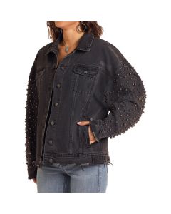 Rock & Roll Women's Distressed Pearl Sleeve Jacket