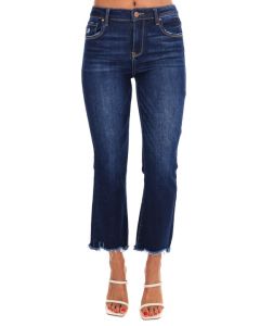 Risen Jeans Women's High Rise Slim Straight Crop Jean