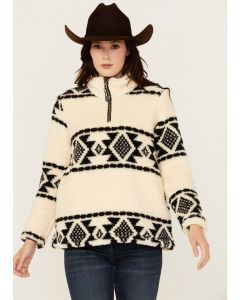 Roper Women's Southwestern Print Sherpa 1/4 Zip Pullover