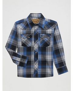 Wrangler Youth Retro Western Snap Plaid Shirt