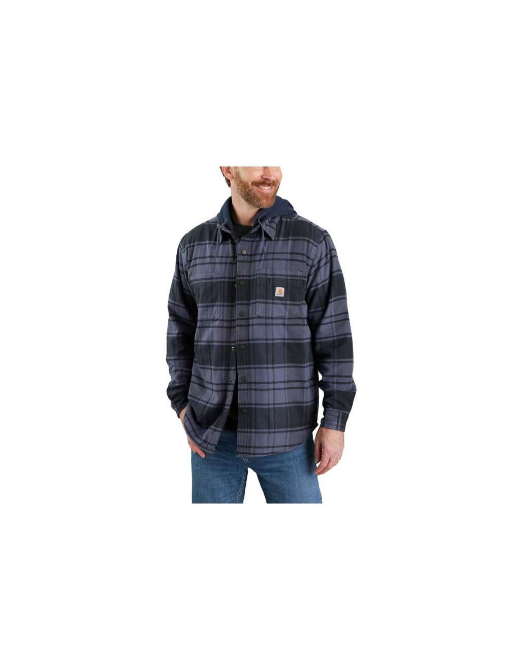 Carhartt Men's Rugged Flex Relaxed Fit Flannel Fleece Lined Hooded