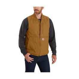 Carhartt Men's Loose Fit Washed Duck Sherpa-Lined Mock-Neck Vest BIG & TALL