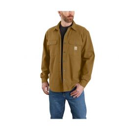 Carhartt Men's Rugged Flex Relaxed Fit Canvas Fleece-Lined Shirt Jacket