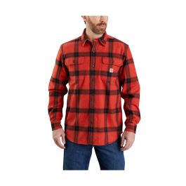 Carhartt Men's Loose Fit Heavyweight Flannel Long-Sleeve Plaid Shirt