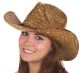 Jacobson Hat Co. Women's Antique Lindu Hondo Western W/Wood Bead Band Straw Hat