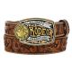 Tony Lama Boys' Lil' Champ Floral Embossed Leather Belt