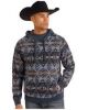 Rock & Roll Denim Men's Southwestern Aztec Print Hooded Sweatshirt