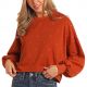 Rock & Roll Cowgirl Rhinestone Sweater In Rust