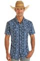 Panhandle Men's Short Sleeve Aztec Woven Snap Shirt