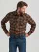 Wrangler Men's Retro Long Sleeve Flannel Western Snap Plaid Shirt