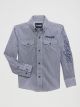 Wrangler Youth Logo Blue Geometric Print Long-Sleeve Western Shirt