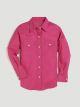 Wrangler Girl's Long Sleeve Solid Western Snap Shirt