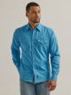 Wrangler Men's Contrast Trim Western Two Snap Flap Pocket Shirt
